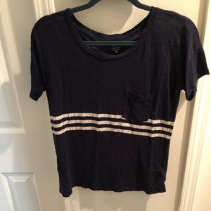 jcrew striped pocket tee